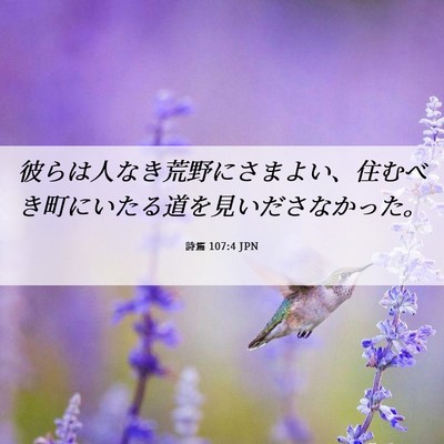 Picture 06 - 詩篇 107:4 JPN - 彼らは人なき荒野にさまよい、住む - Bible Verse Picture