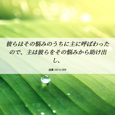 Picture 06 - 詩篇 107:6 JPN - 彼らはその悩みのうちに主に呼ばわ - Bible Verse Picture