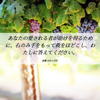Picture 06 - 詩篇 108:6 JPN - あなたの愛される者が助けを得るた - Bible Verse Picture