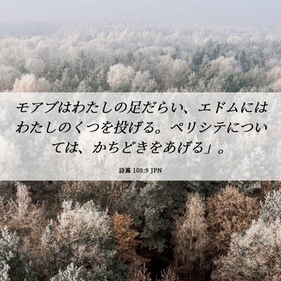 Picture 06 - 詩篇 108:9 JPN - モアブはわたしの足だらい、エドム - Bible Verse Picture