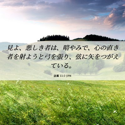 Picture 06 - 詩篇 11:2 JPN - 見よ、悪しき者は、暗やみで、心の - Bible Verse Picture