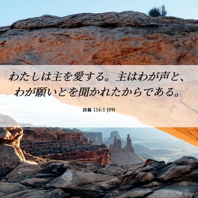 Picture 06 - 詩篇 116:1 JPN - わたしは主を愛する。主はわが声と - Bible Verse Picture