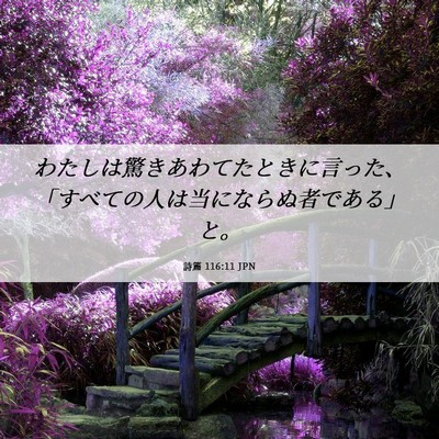 Picture 06 - 詩篇 116:11 JPN - わたしは驚きあわてたときに言った - Bible Verse Picture