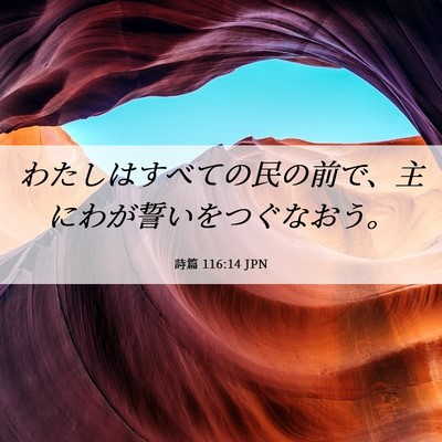 Picture 06 - 詩篇 116:14 JPN - わたしはすべての民の前で、主にわ - Bible Verse Picture