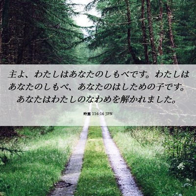 Picture 06 - 詩篇 116:16 JPN - 主よ、わたしはあなたのしもべです - Bible Verse Picture