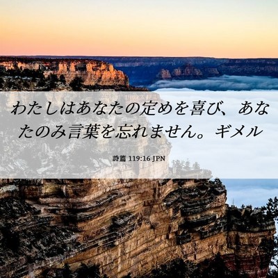 Picture 06 - 詩篇 119:16 JPN - わたしはあなたの定めを喜び、あな - Bible Verse Picture