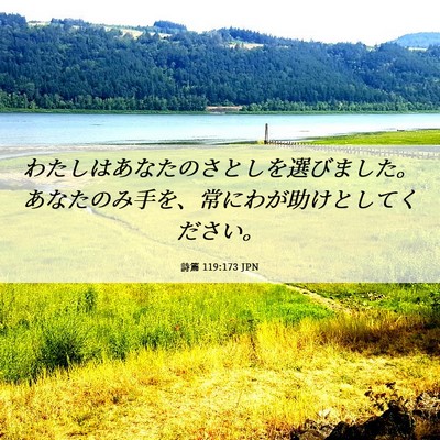 Picture 06 - 詩篇 119:173 JPN - わたしはあなたのさとしを選びまし - Bible Verse Picture
