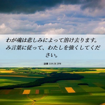 Picture 06 - 詩篇 119:28 JPN - わが魂は悲しみによって溶け去りま - Bible Verse Picture