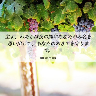 Picture 06 - 詩篇 119:55 JPN - 主よ、わたしは夜の間にあなたのみ - Bible Verse Picture