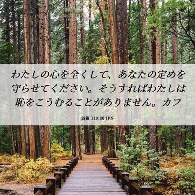 Picture 06 - 詩篇 119:80 JPN - わたしの心を全くして、あなたの定 - Bible Verse Picture