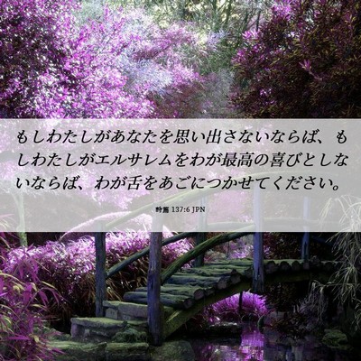 Picture 06 - 詩篇 137:6 JPN - もしわたしがあなたを思い出さない - Bible Verse Picture