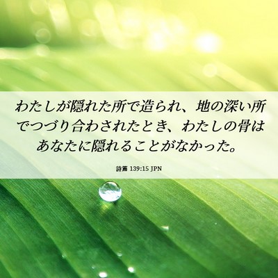 Picture 06 - 詩篇 139:15 JPN - わたしが隠れた所で造られ、地の深 - Bible Verse Picture