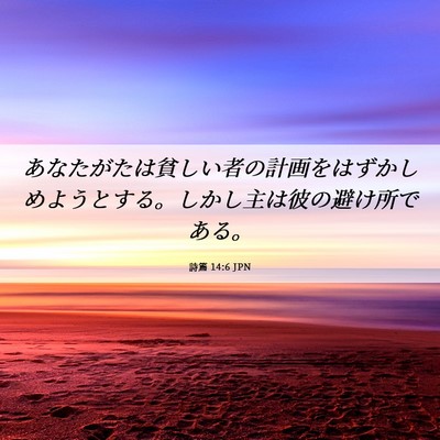 Picture 06 - 詩篇 14:6 JPN - あなたがたは貧しい者の計画をはず - Bible Verse Picture