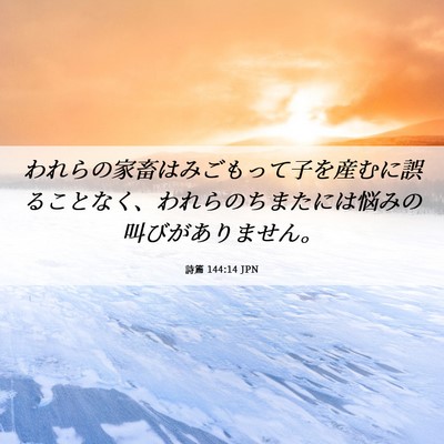 Picture 06 - 詩篇 144:14 JPN - われらの家畜はみごもって子を産む - Bible Verse Picture