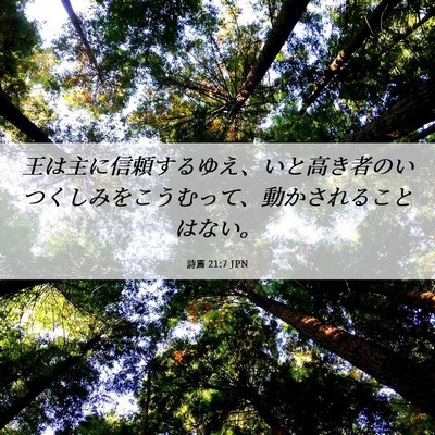Picture 06 - 詩篇 21:7 JPN - 王は主に信頼するゆえ、いと高き者 - Bible Verse Picture
