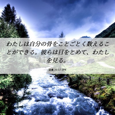 Picture 06 - 詩篇 22:17 JPN - わたしは自分の骨をことごとく数え - Bible Verse Picture