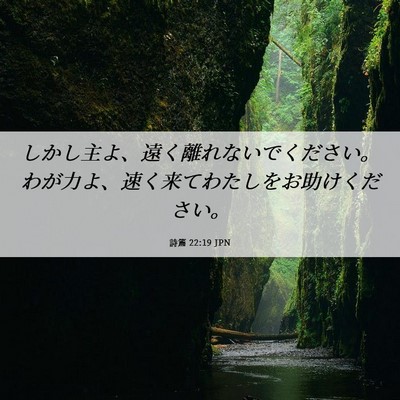Picture 06 - 詩篇 22:19 JPN - しかし主よ、遠く離れないでくださ - Bible Verse Picture