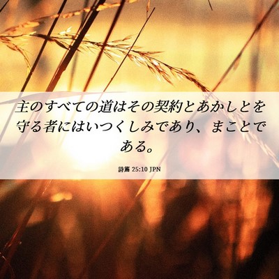 Picture 06 - 詩篇 25:10 JPN - 主のすべての道はその契約とあかし - Bible Verse Picture