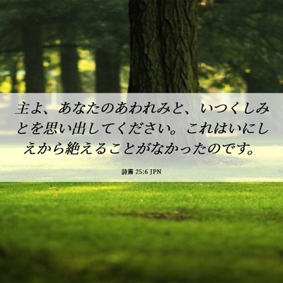 Picture 06 - 詩篇 25:6 JPN - 主よ、あなたのあわれみと、いつく - Bible Verse Picture