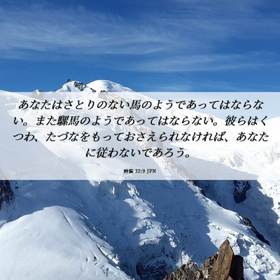 Picture 06 - 詩篇 32:9 JPN - あなたはさとりのない馬のようであ - Bible Verse Picture