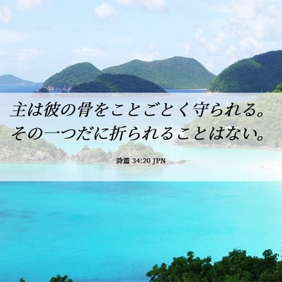 Picture 06 - 詩篇 34:20 JPN - 主は彼の骨をことごとく守られる。 - Bible Verse Picture