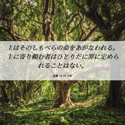 Picture 06 - 詩篇 34:22 JPN - 主はそのしもべらの命をあがなわれ - Bible Verse Picture