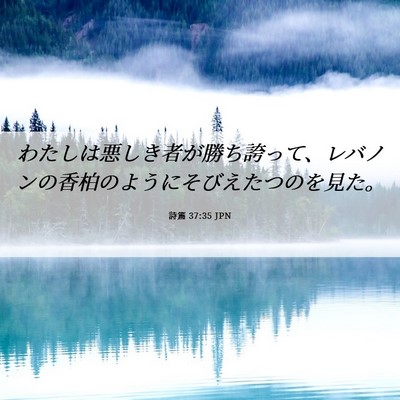 Picture 06 - 詩篇 37:35 JPN - わたしは悪しき者が勝ち誇って、レ - Bible Verse Picture