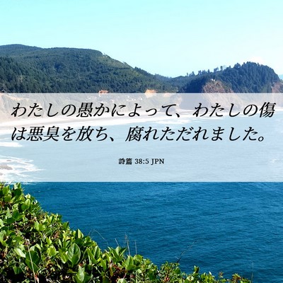 Picture 06 - 詩篇 38:5 JPN - わたしの愚かによって、わたしの傷 - Bible Verse Picture