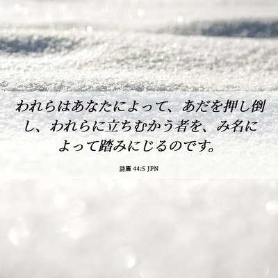 Picture 06 - 詩篇 44:5 JPN - われらはあなたによって、あだを押 - Bible Verse Picture
