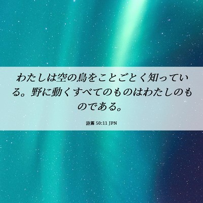 Picture 06 - 詩篇 50:11 JPN - わたしは空の鳥をことごとく知って - Bible Verse Picture