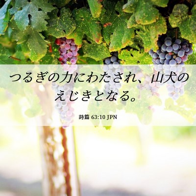 Picture 06 - 詩篇 63:10 JPN - つるぎの力にわたされ、山犬のえじ - Bible Verse Picture