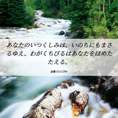 Picture 06 - 詩篇 63:3 JPN - あなたのいつくしみは、いのちにも - Bible Verse Picture