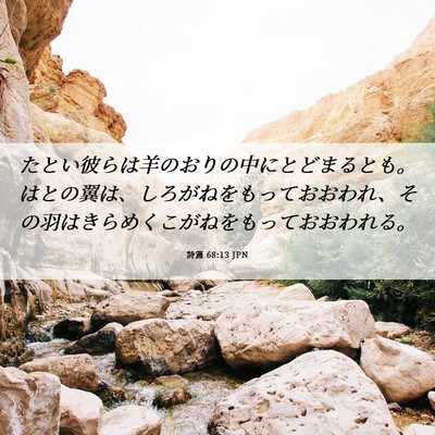 Picture 06 - 詩篇 68:13 JPN - たとい彼らは羊のおりの中にとどま - Bible Verse Picture