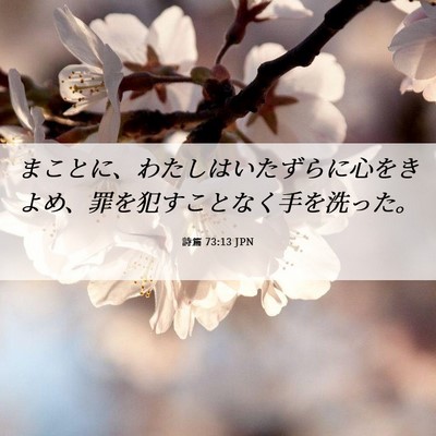 Picture 06 - 詩篇 73:13 JPN - まことに、わたしはいたずらに心を - Bible Verse Picture