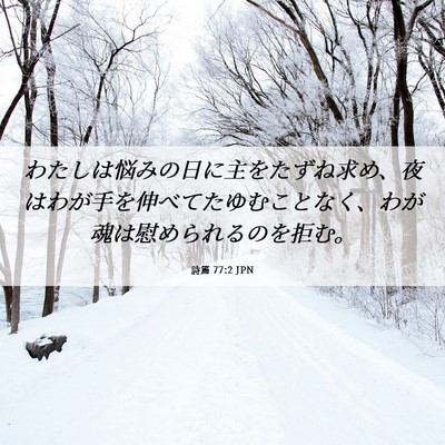 Picture 06 - 詩篇 77:2 JPN - わたしは悩みの日に主をたずね求め - Bible Verse Picture