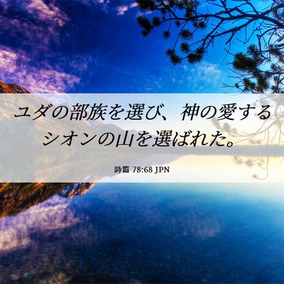 Picture 06 - 詩篇 78:68 JPN - ユダの部族を選び、神の愛するシオ - Bible Verse Picture