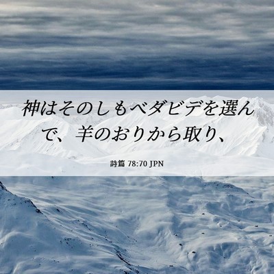 Picture 06 - 詩篇 78:70 JPN - 神はそのしもべダビデを選んで、羊 - Bible Verse Picture