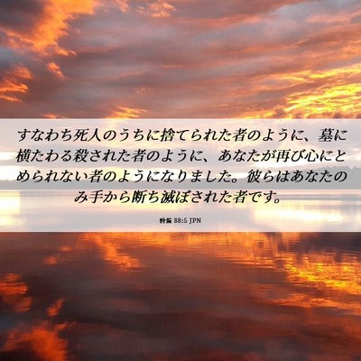 Picture 06 - 詩篇 88:5 JPN - すなわち死人のうちに捨てられた者 - Bible Verse Picture