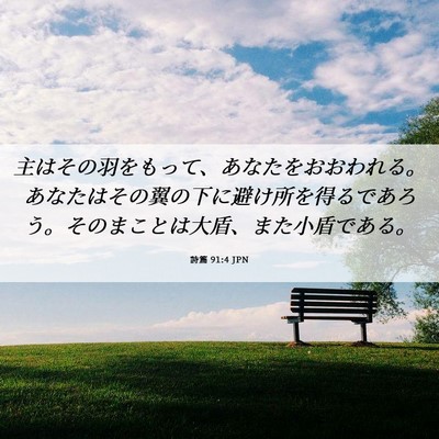 Picture 06 - 詩篇 91:4 JPN - 主はその羽をもって、あなたをおお - Bible Verse Picture