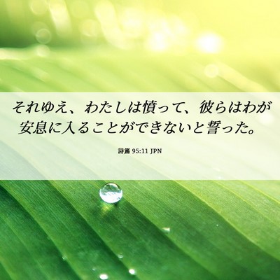 Picture 06 - 詩篇 95:11 JPN - それゆえ、わたしは憤って、彼らは - Bible Verse Picture