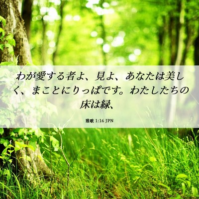 Picture 06 - 雅歌 1:16 JPN - わが愛する者よ、見よ、あなたは美 - Bible Verse Picture