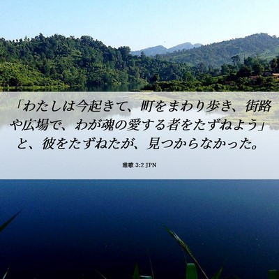 Picture 06 - 雅歌 3:2 JPN - 「わたしは今起きて、町をまわり歩 - Bible Verse Picture