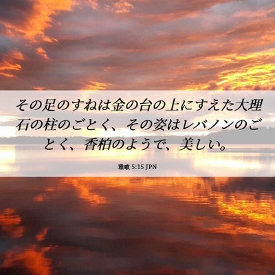 Picture 06 - 雅歌 5:15 JPN - その足のすねは金の台の上にすえた - Bible Verse Picture