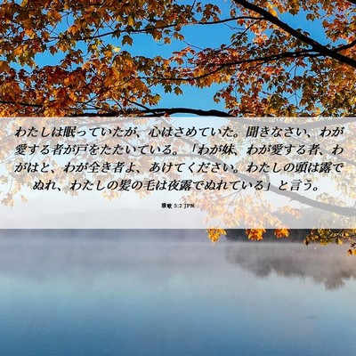 Picture 06 - 雅歌 5:2 JPN - わたしは眠っていたが、心はさめて - Bible Verse Picture