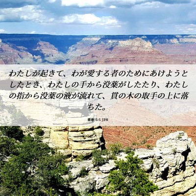 Picture 06 - 雅歌 5:5 JPN - わたしが起きて、わが愛する者のた - Bible Verse Picture