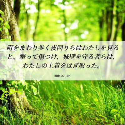 Picture 06 - 雅歌 5:7 JPN - 町をまわり歩く夜回りらはわたしを - Bible Verse Picture