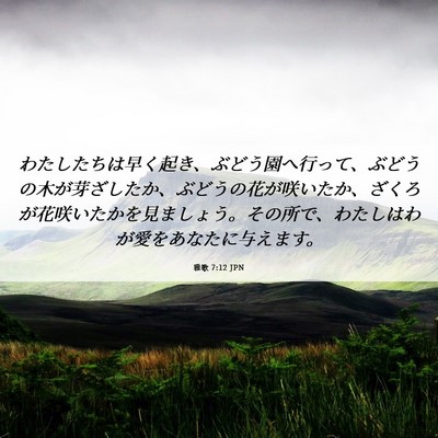 Picture 06 - 雅歌 7:12 JPN - わたしたちは早く起き、ぶどう園へ - Bible Verse Picture