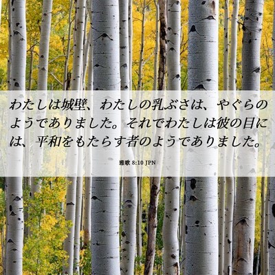 Picture 06 - 雅歌 8:10 JPN - わたしは城壁、わたしの乳ぶさは、 - Bible Verse Picture