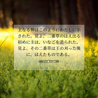 Picture 07 - アモス書 7:1 JPN - 主なる神はこのようにわたしに示さ - Bible Verse Picture