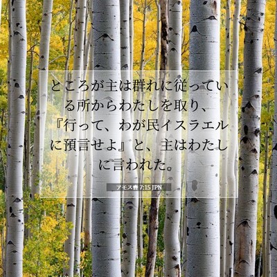 Picture 07 - アモス書 7:15 JPN - ところが主は群れに従っている所か - Bible Verse Picture